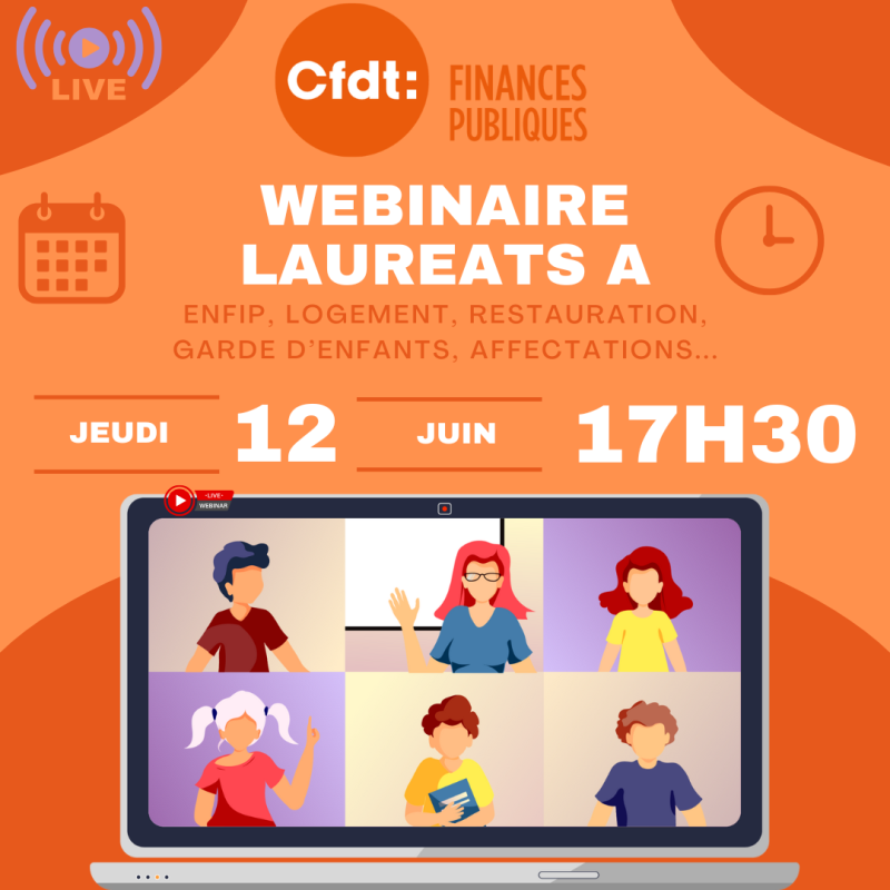 DGFiP : webinaire CFDT pour tous les lauréats du concours d'inspecteur