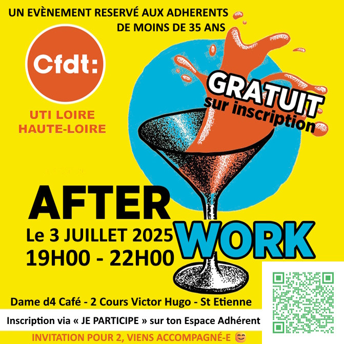 AFTERWORK JEUNES LE 3 JUILLET 2025 ST ETIENNE