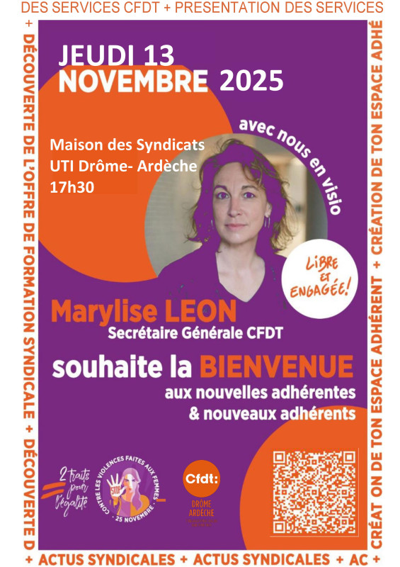 ACCUEIL NOUVEAUX ADHERENTS - ECHANGE en visio AVEC Marylise Léon, Secrétaire Générale de la CFDT.