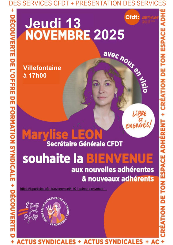 Soirée bienvenue UPI Villefontaine - Avec Marylise Léon en Visio