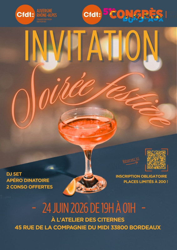 Soirée festive CFDT Auvergne-Rhône-Alpes – 51e Congrès CFDT Bordeaux
