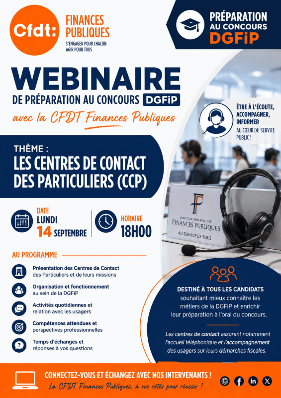 Préparation Concours DGFIP toutes catégories - Présentation du Centre de Contact des Particuliers