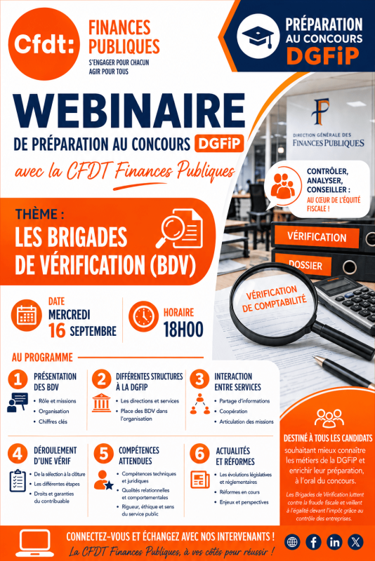 Préparation Concours DGFIP toutes catégories - la Brigade de Vérification