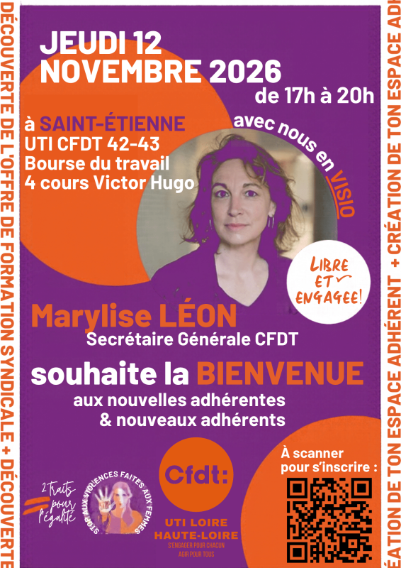 ACCUEIL NOUVEAUX ADHÉRENTS - VISIO AVEC MARYLISE LÉON à Saint-Étienne