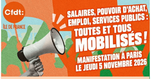 Manifestation du 5 Novembre - Départ de Massy